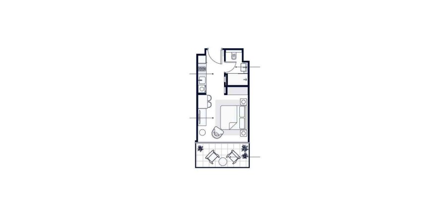 Apartment floor plan «STUDIO» in AZIZI VENICE