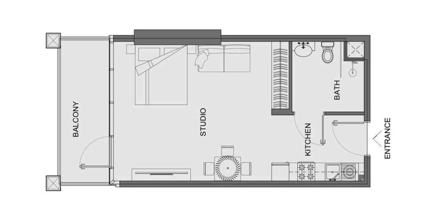 Studio Apartment floor plan «Studio» in V-Suites by Anax