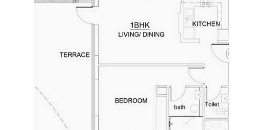 Планировка Квартиры «1BR» с 1 спальней в ЖК VOLGA TOWER