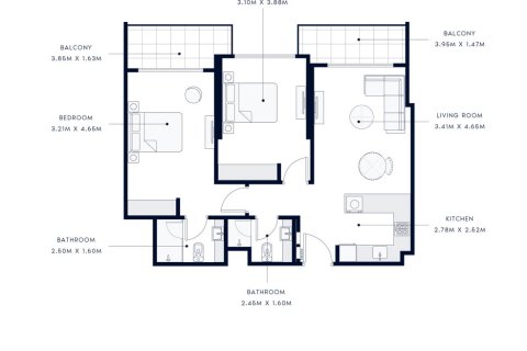 Apartment de 1 dormitorio en AZIZI AMBER Al Furjan, UAE No. 97128 10