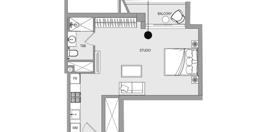 Планировка Квартиры «STUDIO» в ЖК EVERGR1N House 4