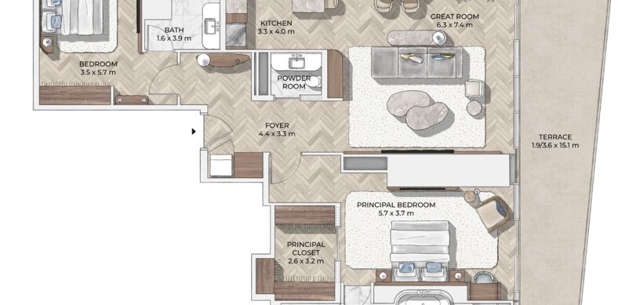 2 غرف نوم شقة في Mr.C Residences Downtown City Walk, الإمارات العربية المتحدة رقم 98171