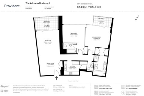 Apartment de 2 dormitorios en ADDRESS BOULEVARD Downtown Dubai (Downtown Burj Dubai), UAE No. 96174 15