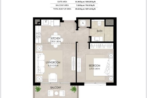 1 غرف نوم شقة في HOLLAND GARDENS RESIDENCE Town Square, الإمارات العربية المتحدة رقم 97203 9