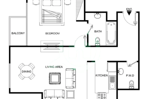 Appartement de 1 chambre à NOORA TOWER Business Bay, UAE No. 95992 23