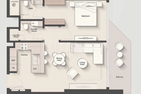 Квартира с 1 спальней  №89652 5
