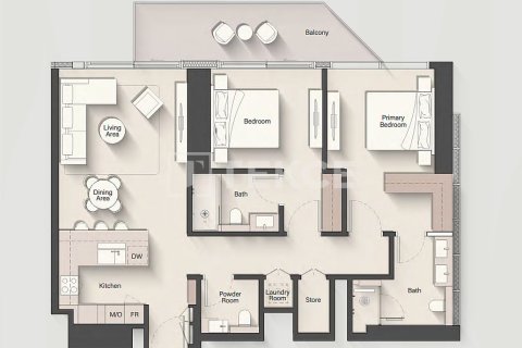 Квартира с 1 спальней  №89652 4
