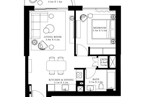 Appartement de 1 chambre à EMAAR Beachfront, UAE No. 97375 17