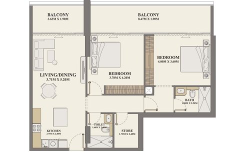 Apartment de 2 dormitorios en Al Furjan, UAE No. 98165 3