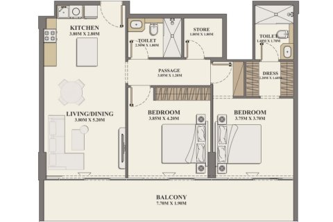 Apartment de 2 dormitorios en Al Furjan, UAE No. 98164 3