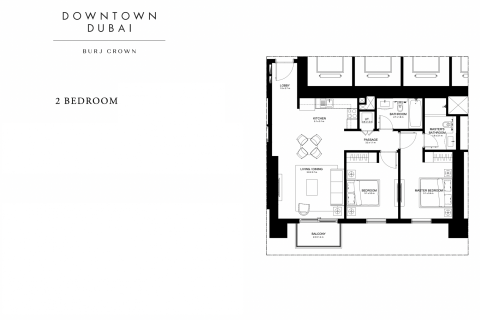 Apartment de 2 dormitorios en BURJ CROWN Dubai, UAE No. 97441 8
