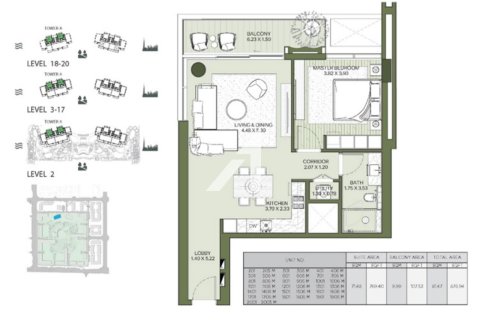 Apartment de 1 dormitorio en City Walk, UAE No. 90905 3