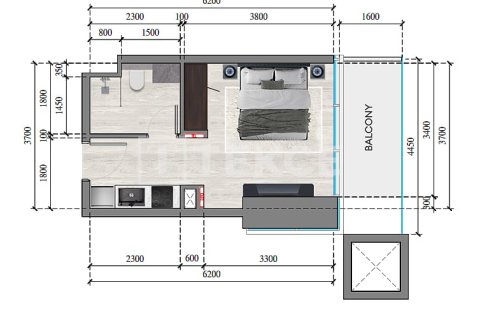 Apartamento tipo estudio Estudio  No. 106049 12