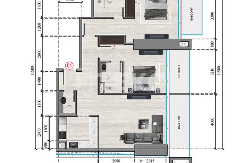 Apartamento tipo estudio Estudio  No. 106049 14