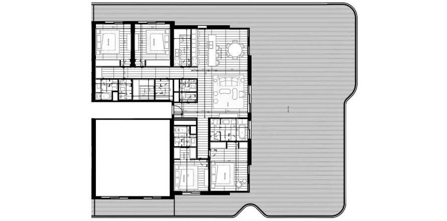 4 bedrooms Apartment floor plan «4BR» in Nikki Beach Residences