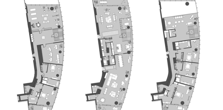 Планировка Пентхауса «TYPE B» с 5 спальнями в ЖК SIX SENSES RESIDENCES