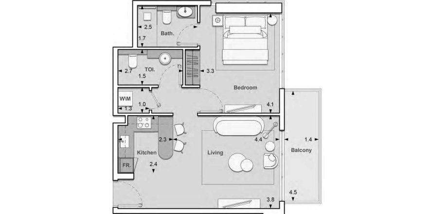 1 bedroom Apartment in Lume Residence Jumeirah Village Circle, UAE No. 98214