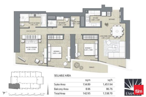 Appartement de 3 chambres à Dubai, UAE No. 102661 13