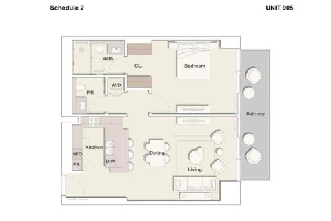 Appartement de 1 chambre  No. 107445 14