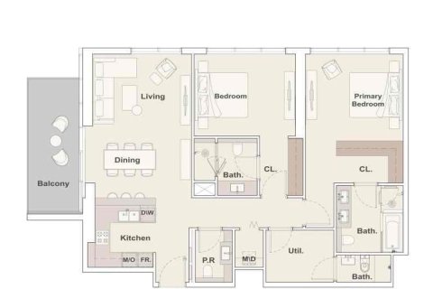 2 bedrooms Apartment  No. 107129 12