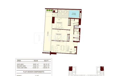 Квартира с 2 спальнями в Джумейра Вилладж Серкл, ОАЭ №45559 11
