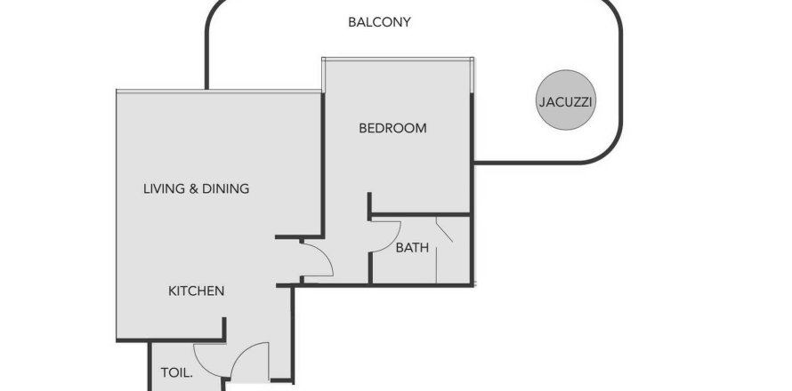 1 bedroom Apartment floor plan «1BR» in Sunset Bay