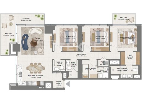Apartment de 2 dormitorios en Dubai, UAE No. 89597 3