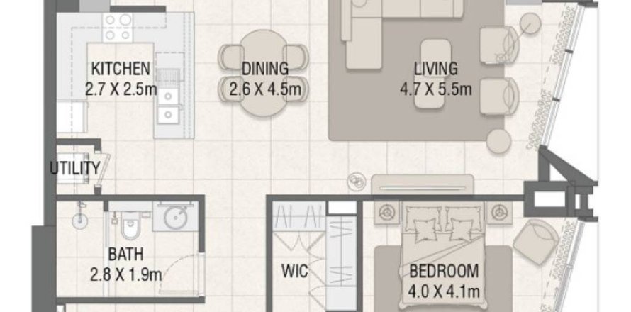 Appartement de 1 chambre à Dubai, UAE No. 13671
