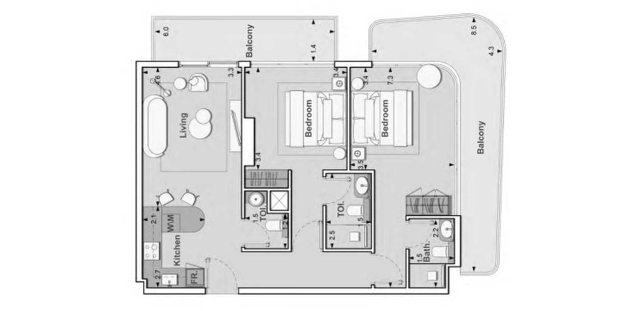 2 bedrooms Apartment in Lume Residence Jumeirah Village Circle, UAE No. 98216