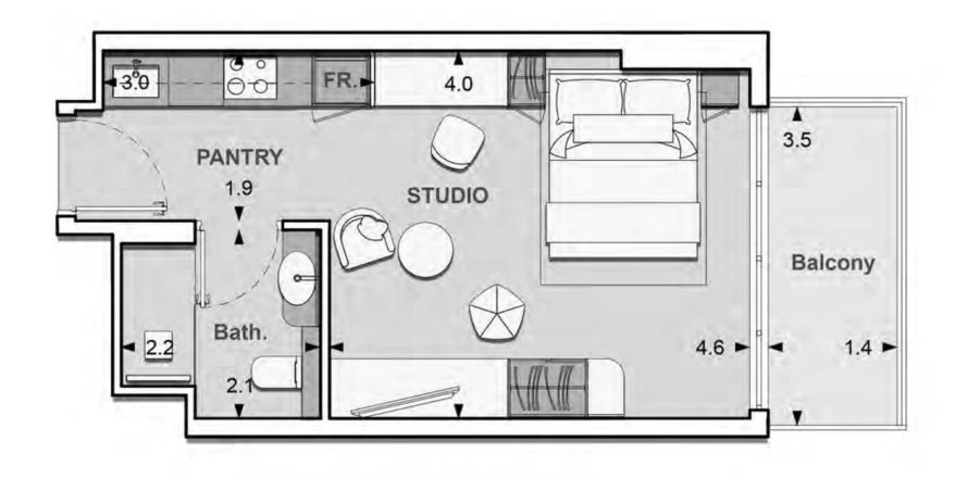 Studio Apartment in Lume Residence Jumeirah Village Circle, UAE No. 98210