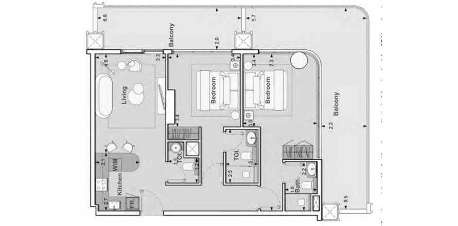 2 bedrooms Apartment in Lume Residence Jumeirah Village Circle, UAE No. 98217